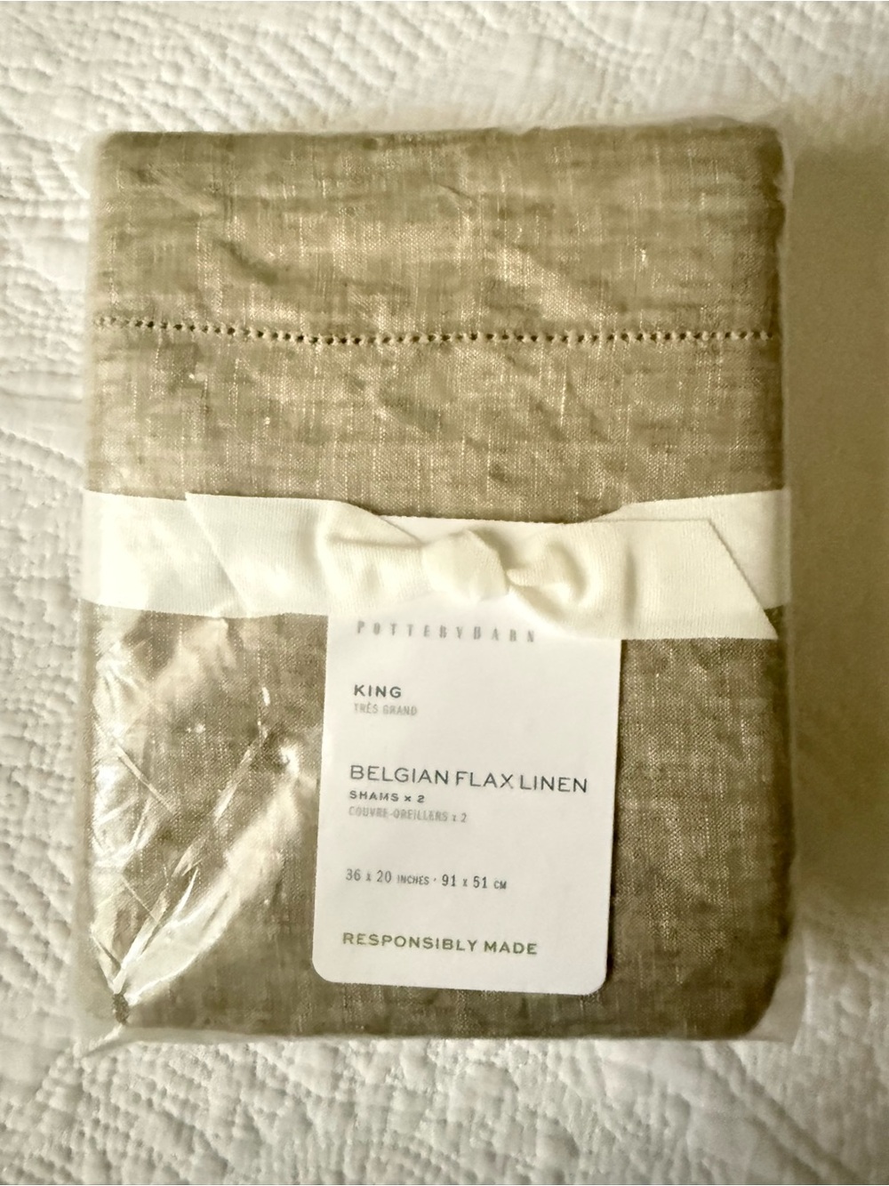 Pottery Barn Belgian Flax Linen King Pillow Shams